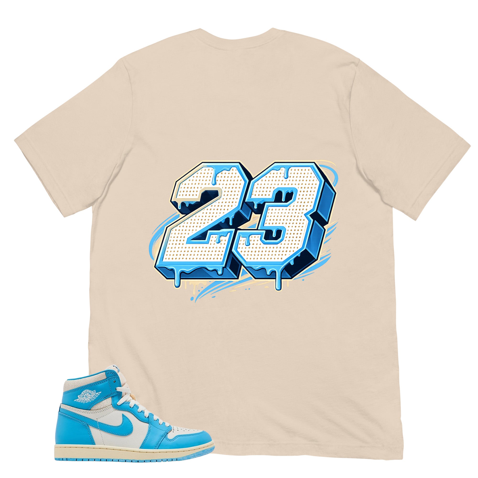 Graphic Tee Number 23 Shirt - to Matching Air Jordan 1 UNC Reimagined | Zadago