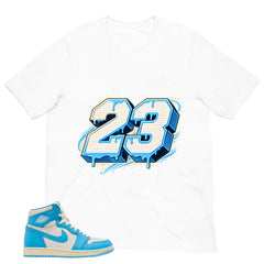 Graphic Tee Number 23 Shirt - to Matching Air Jordan 1 UNC Reimagined | Zadago