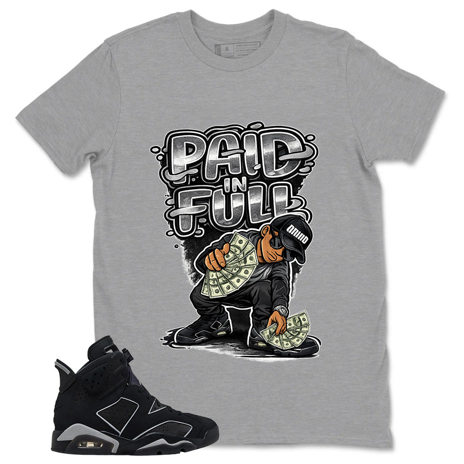 Graphic Tee Paid In Full Shirt - to Matching Air Jordan 6 Cap and Gown | Zadago