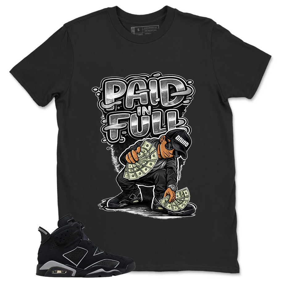 Graphic Tee Paid In Full Shirt - to Matching Air Jordan 6 Cap and Gown | Zadago