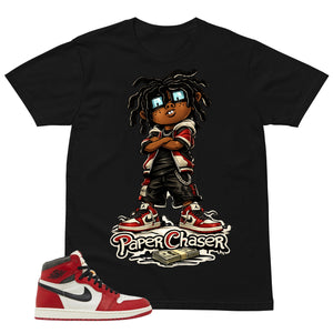 Graphic Tee Paper Chaser Shirt - to Matching Air Jordan 1 Chicago Lost & Found | Zadago