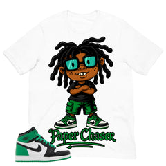 Graphic Tee Paper Chaser Shirt - to Matching Air Jordan 1 Lucky Green | Zadago