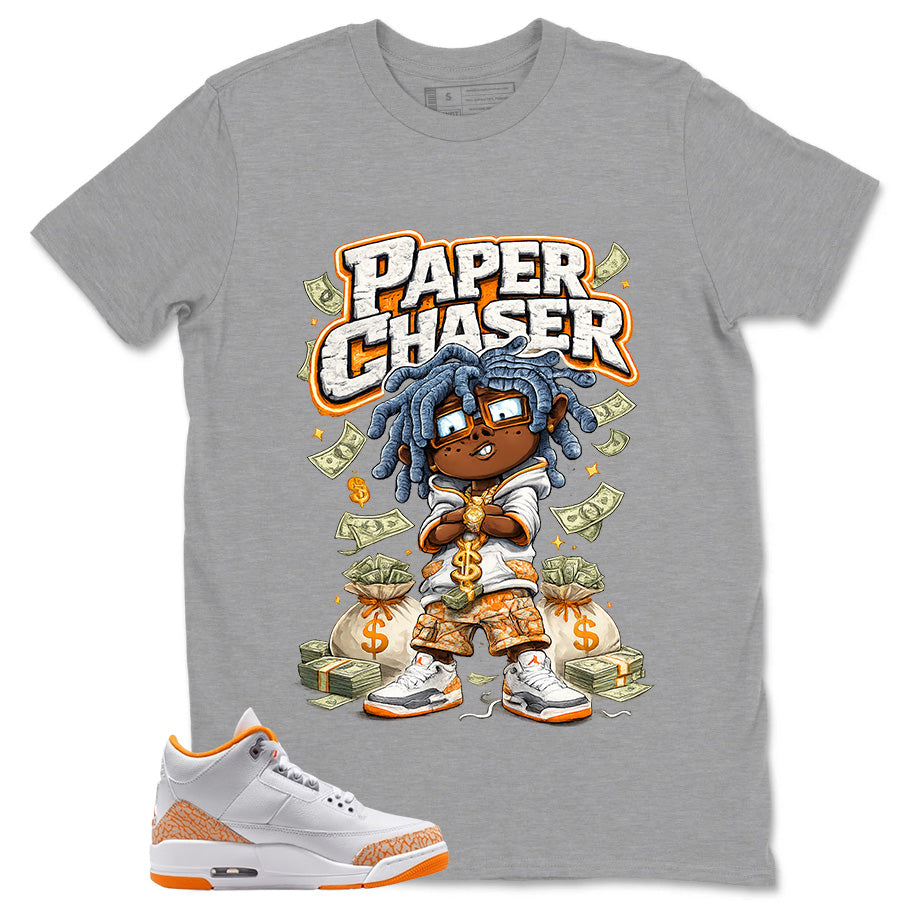 Graphic Tee Paper Chaser Shirt - to Matching Air Jordan 3 Orange Citrus | Zadago