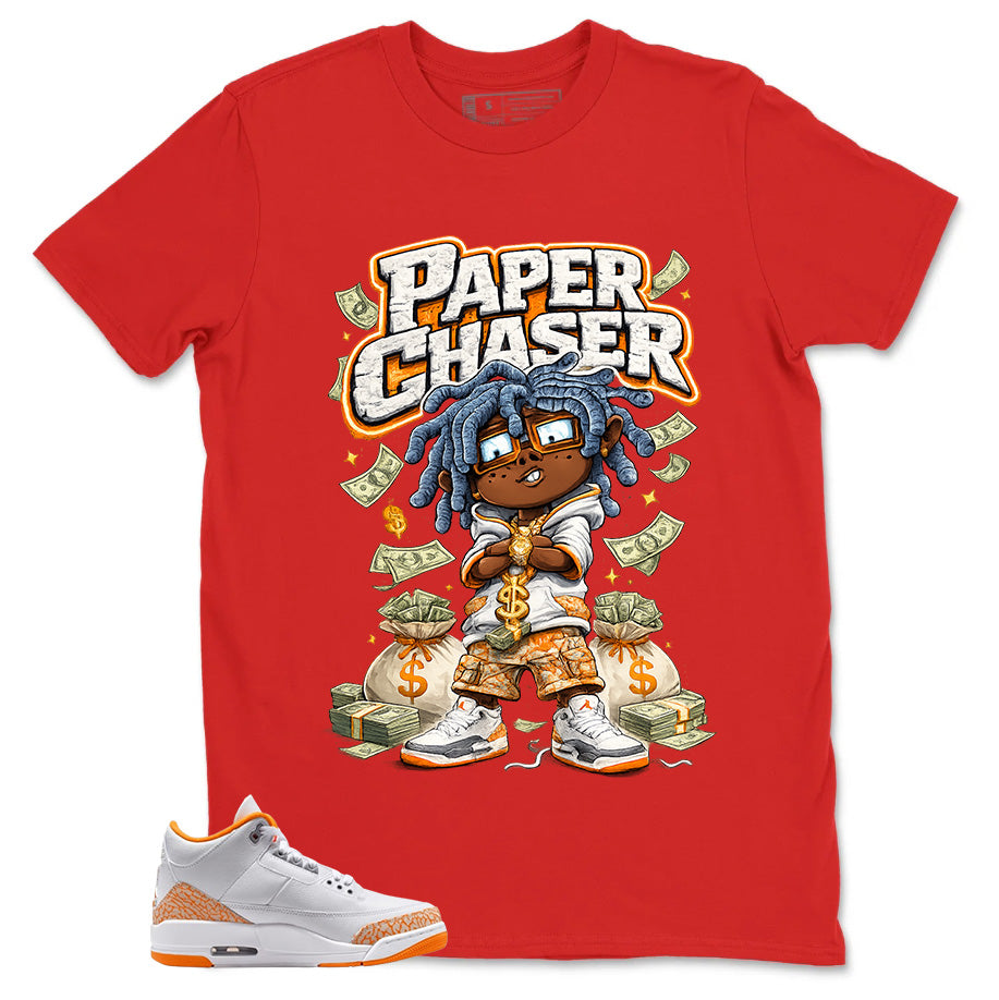 Graphic Tee Paper Chaser Shirt - to Matching Air Jordan 3 Orange Citrus | Zadago