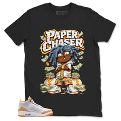Graphic Tee Paper Chaser Shirt - to Matching Air Jordan 3 Orange Citrus | Zadago