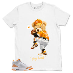 Graphic Tee Play Hard Baseball Shirt - to Matching Air Jordan 3 Orange Citrus | Zadago