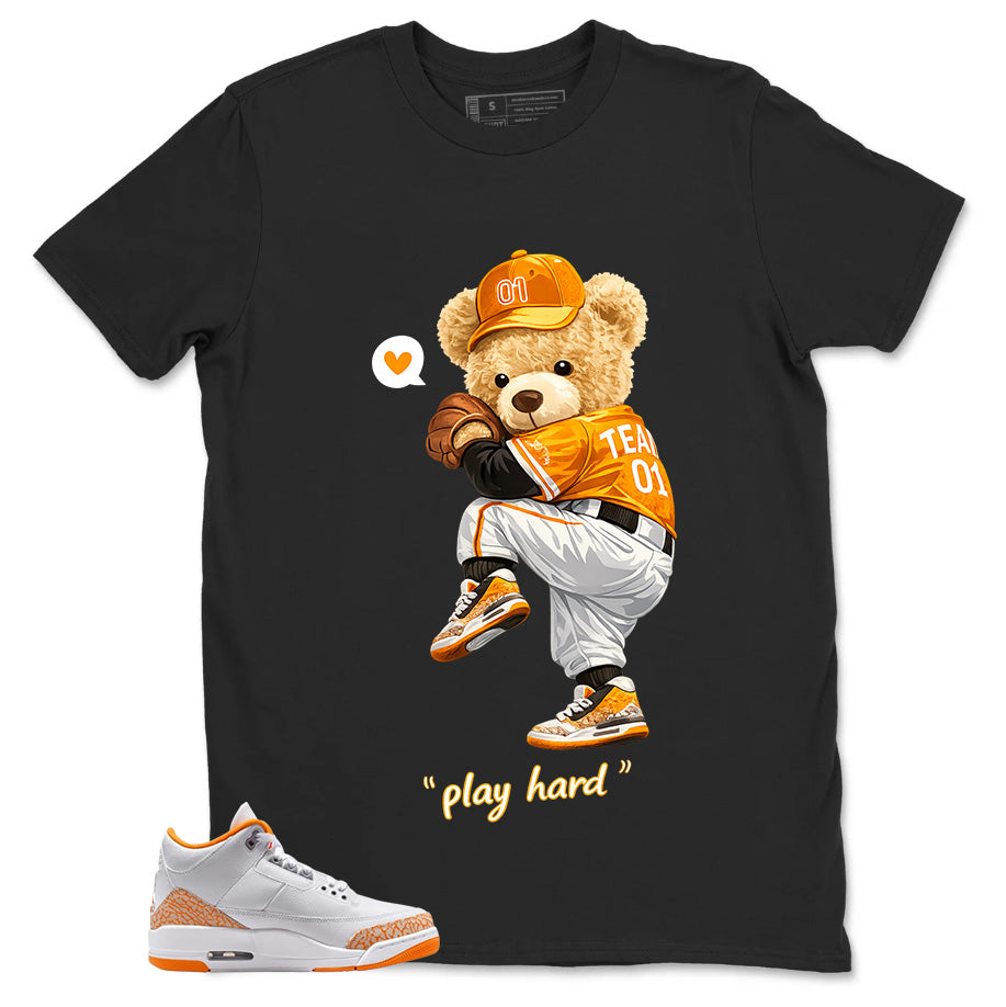 Graphic Tee Play Hard Baseball Shirt - to Matching Air Jordan 3 Orange Citrus | Zadago