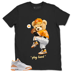 Graphic Tee Play Hard Baseball Shirt - to Matching Air Jordan 3 Orange Citrus | Zadago