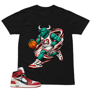 Graphic Tee Raging Bull | Matching  Off-White x Air Jordan 1 Chicago | Zadago
