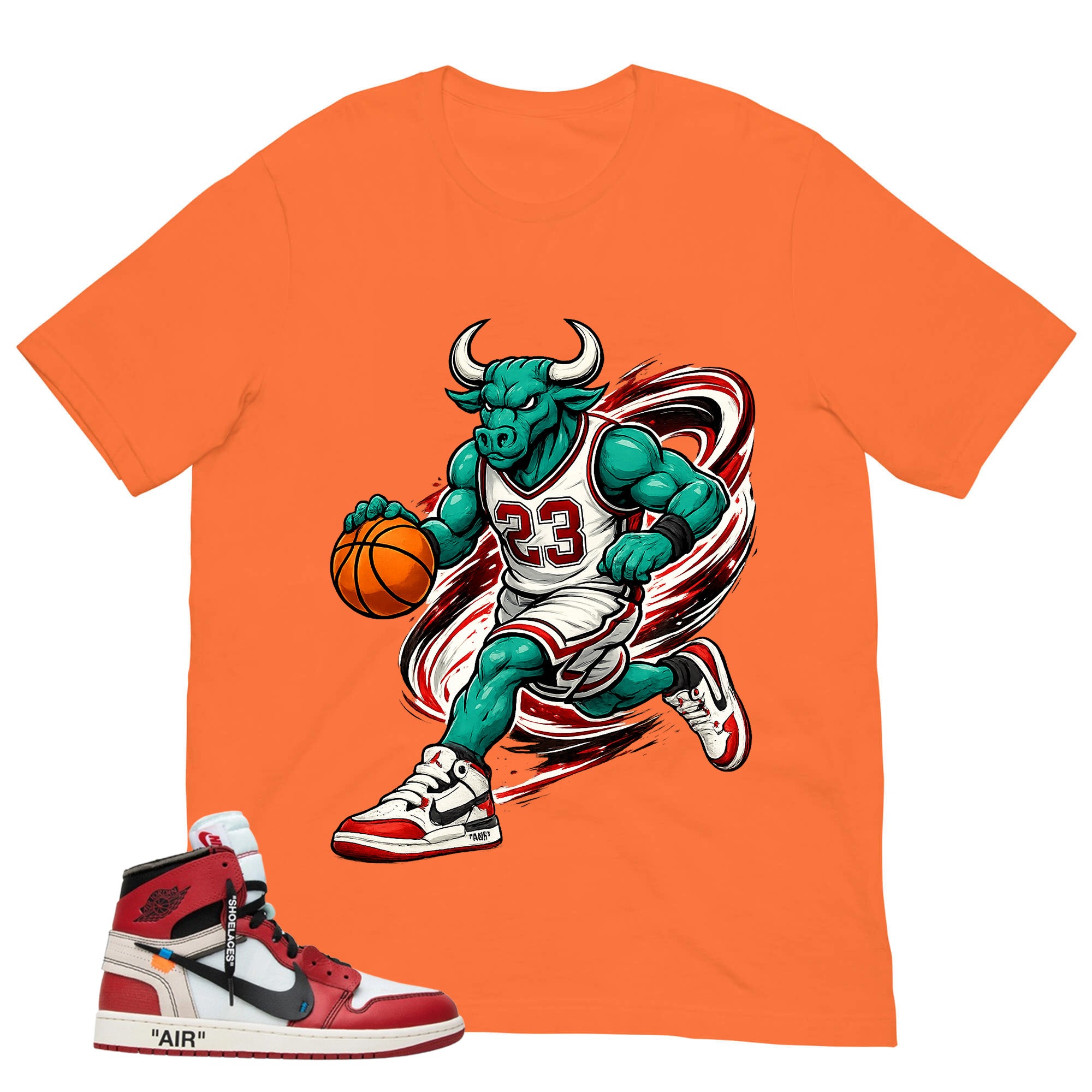 Graphic Tee Raging Bull | Matching  Off-White x Air Jordan 1 Chicago | Zadago