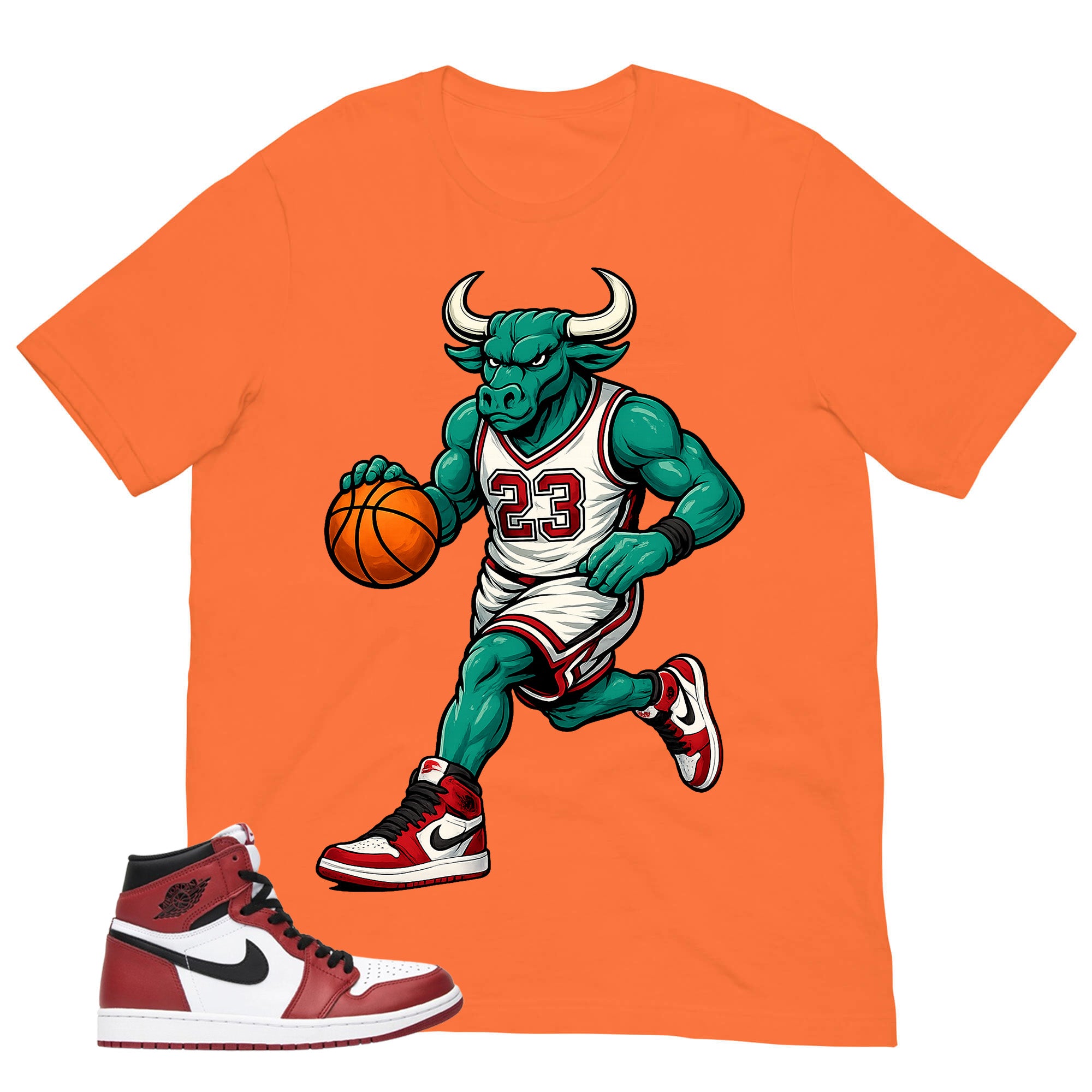 Graphic Tee Raging Bull Shirt - to Matching Air Jordan 1 Chicago | Zadago