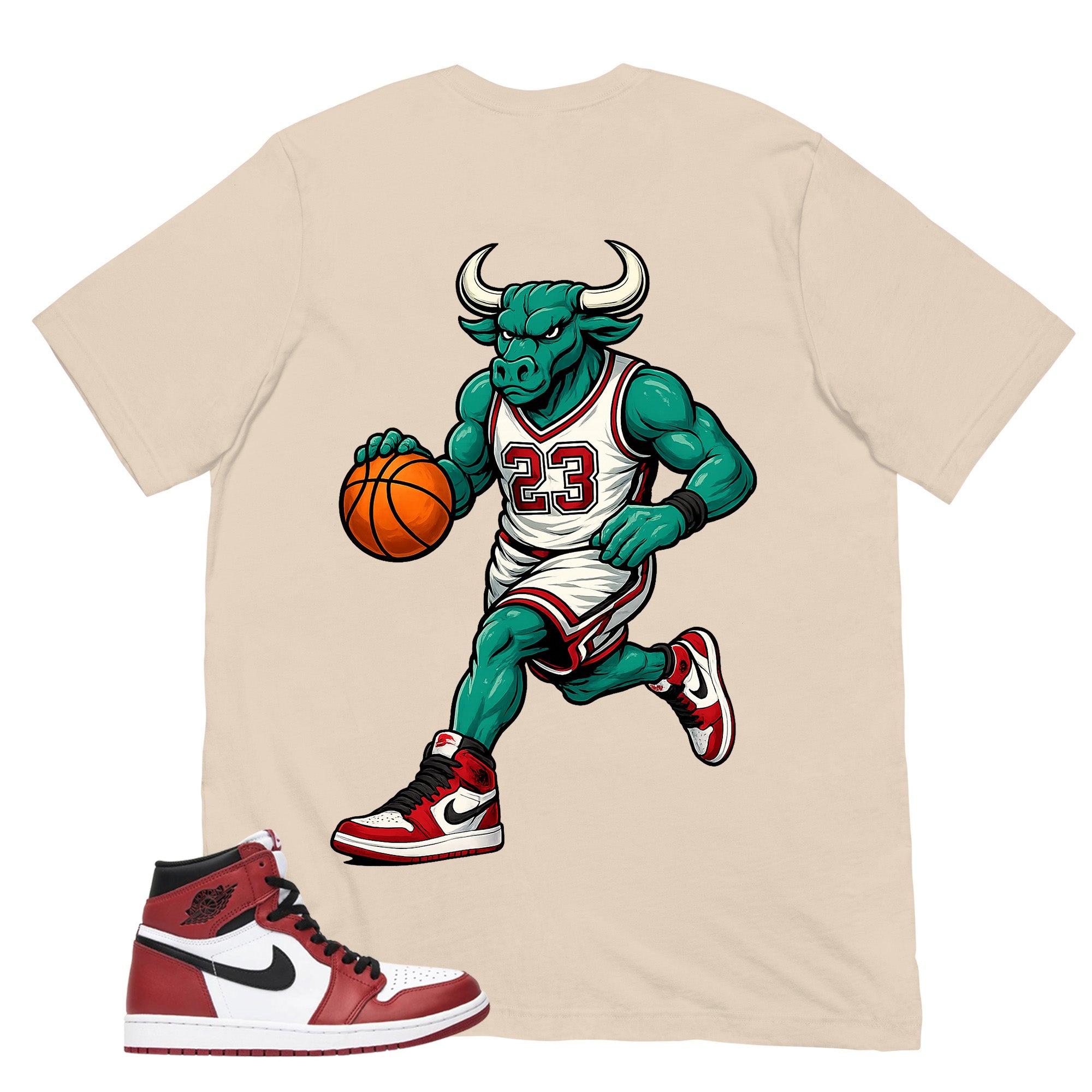 Graphic Tee Raging Bull Shirt - to Matching Air Jordan 1 Chicago | Zadago