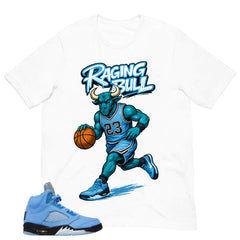 Graphic Tee Raging Bull Shirt - to Matching Air Jordan 5 UNC | Zadago