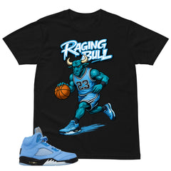Graphic Tee Raging Bull Shirt - to Matching Air Jordan 5 UNC | Zadago