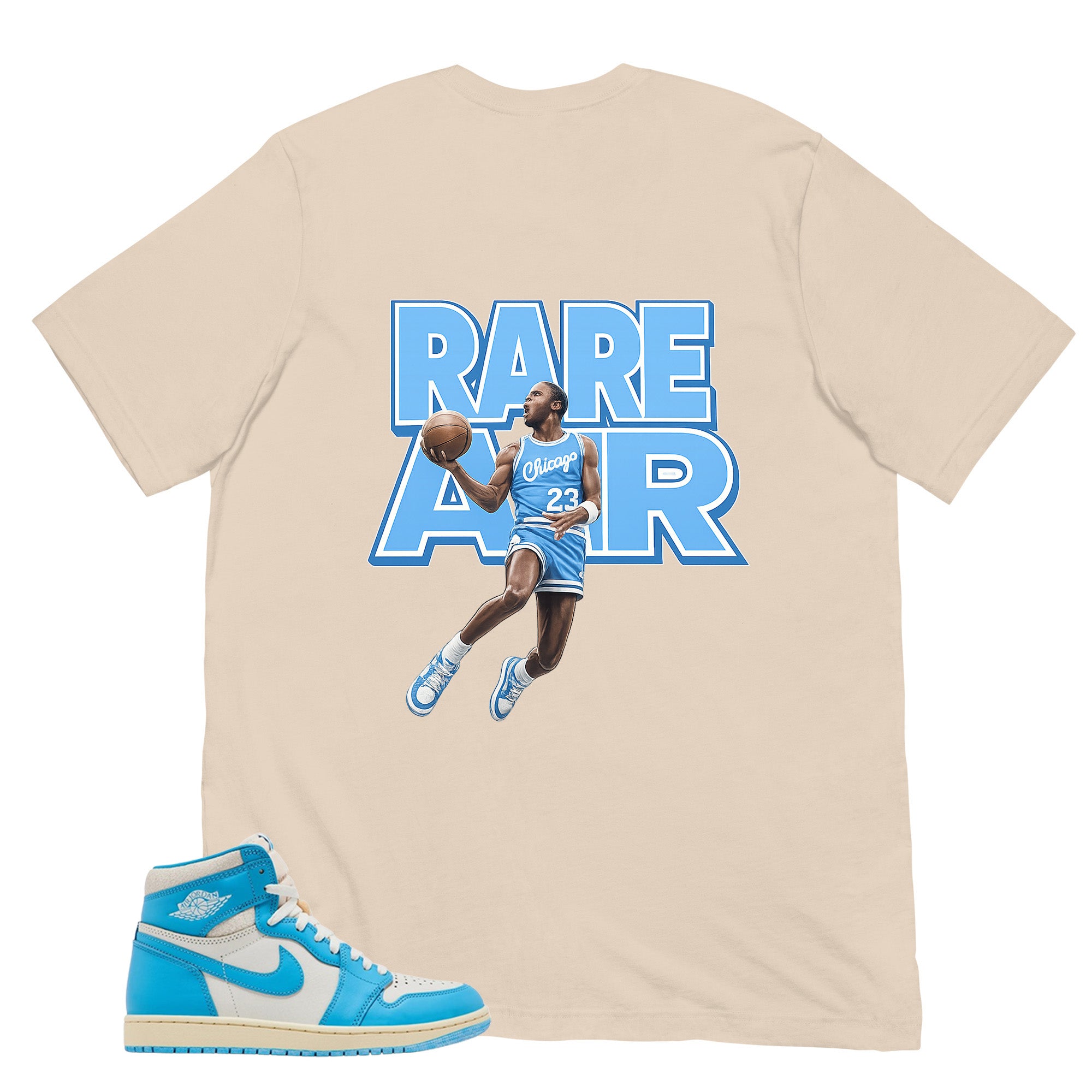 Graphic Tee Rare Air Shirt - to Matching Air Jordan 1 UNC Reimagined | Zadago