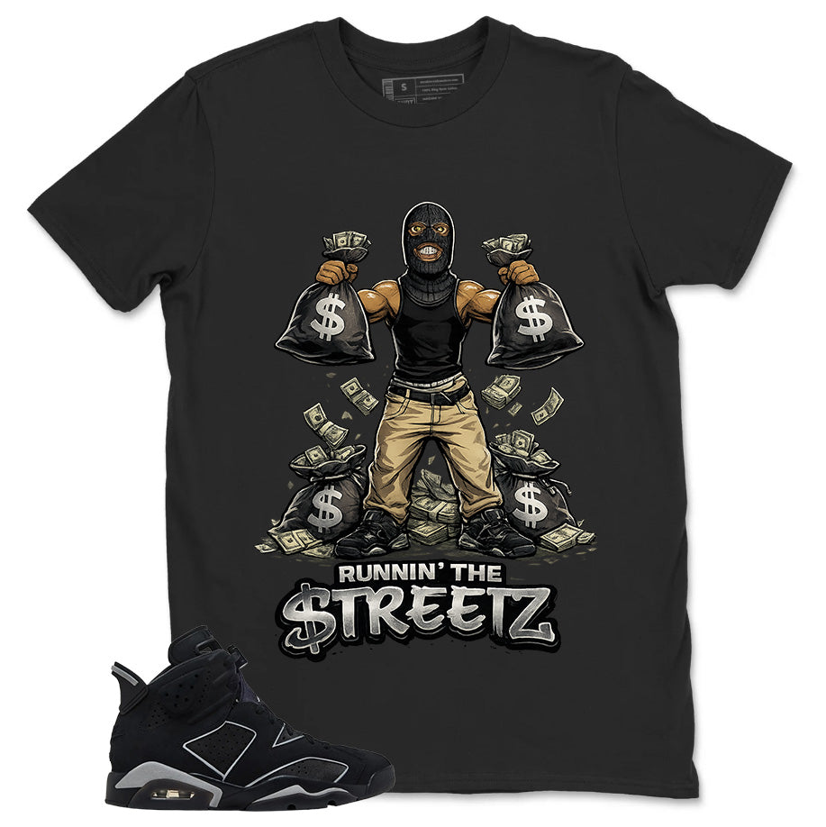 Graphic Tee Runnin' The Street Shirt - to Matching Air Jordan 6 Cap and Gown | Zadago