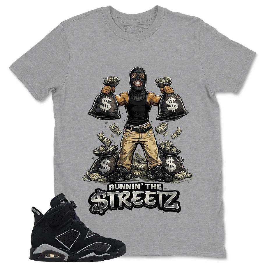Graphic Tee Runnin' The Street Shirt - to Matching Air Jordan 6 Cap and Gown | Zadago