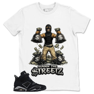 Graphic Tee Runnin' The Street Shirt - to Matching Air Jordan 6 Cap and Gown | Zadago