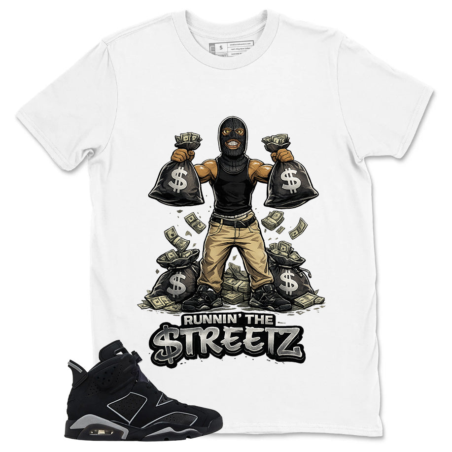 Graphic Tee Runnin' The Street Shirt - to Matching Air Jordan 6 Cap and Gown | Zadago