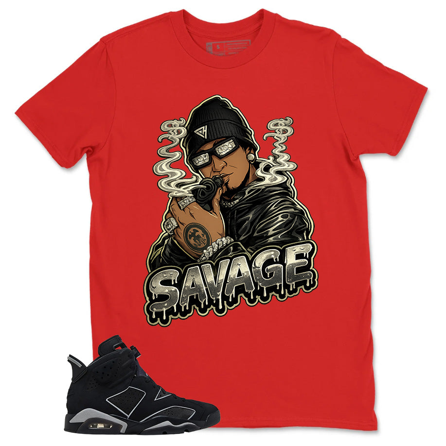 Graphic Tee Savage Shirt - to Matching Air Jordan 6 Cap and Gown | Zadago