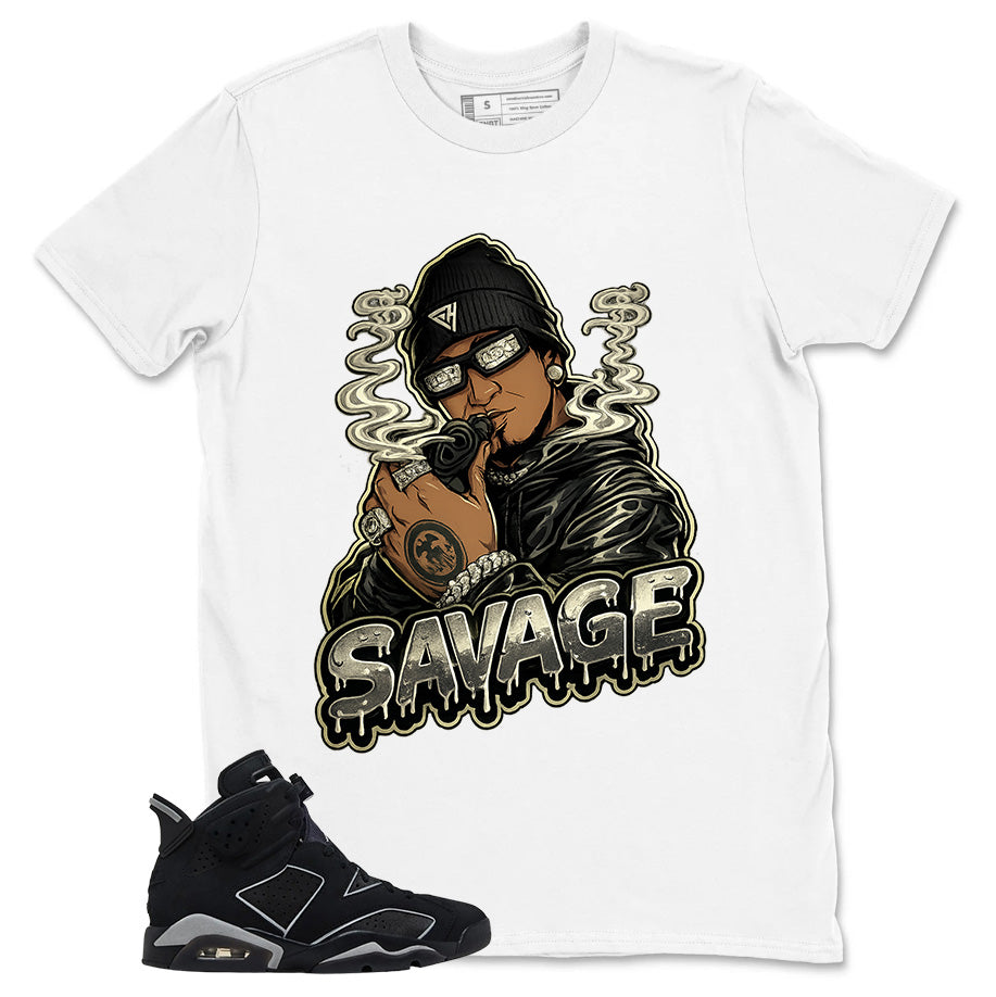 Graphic Tee Savage Shirt - to Matching Air Jordan 6 Cap and Gown | Zadago