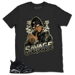 Graphic Tee Savage Shirt - to Matching Air Jordan 6 Cap and Gown | Zadago