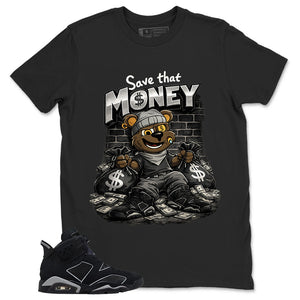 Graphic Tee Save That Money Shirt - to Matching Air Jordan 6 Cap and Gown | Zadago