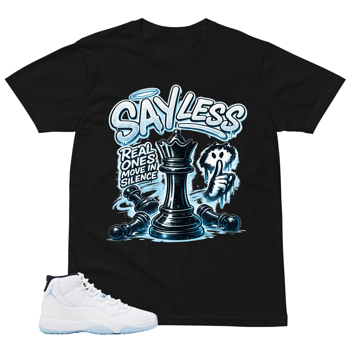 Graphic Tee Sayless Shirt - to Matching Air Jordan 11 Legend Blue | Zadago