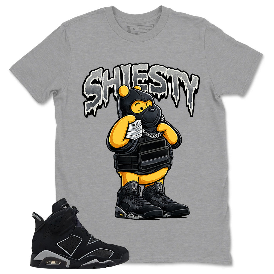 Graphic Tee Shiesty Bear Shirt - to Matching Air Jordan 6 Cap and Gown | Zadago