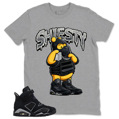 Graphic Tee Shiesty Bear Shirt - to Matching Air Jordan 6 Cap and Gown | Zadago