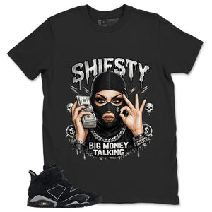 Graphic Tee Shiesty Big Money Talking Shirt - to Matching Air Jordan 6 Cap and Gown | Zadago