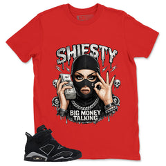 Graphic Tee Shiesty Big Money Talking Shirt - to Matching Air Jordan 6 Cap and Gown | Zadago