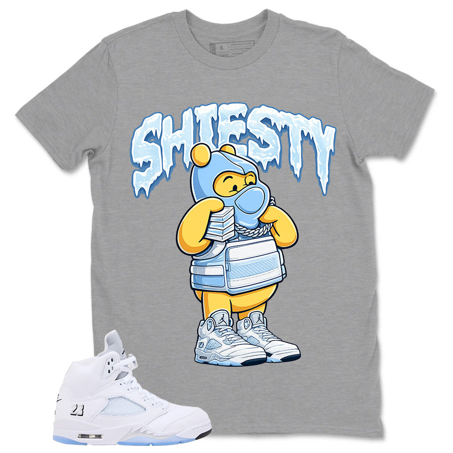 Graphic Tee Shiesty Pooh Shirt - to Matching Air Jordan 5 White Metallic | Zadago