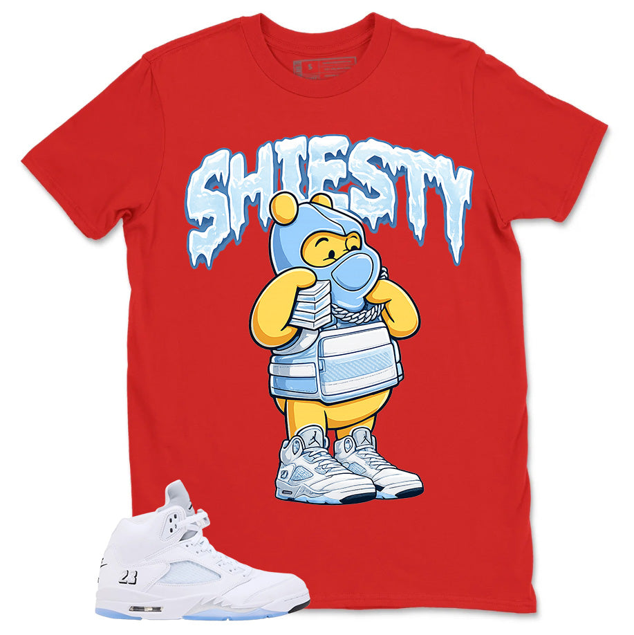 Graphic Tee Shiesty Pooh Shirt - to Matching Air Jordan 5 White Metallic | Zadago