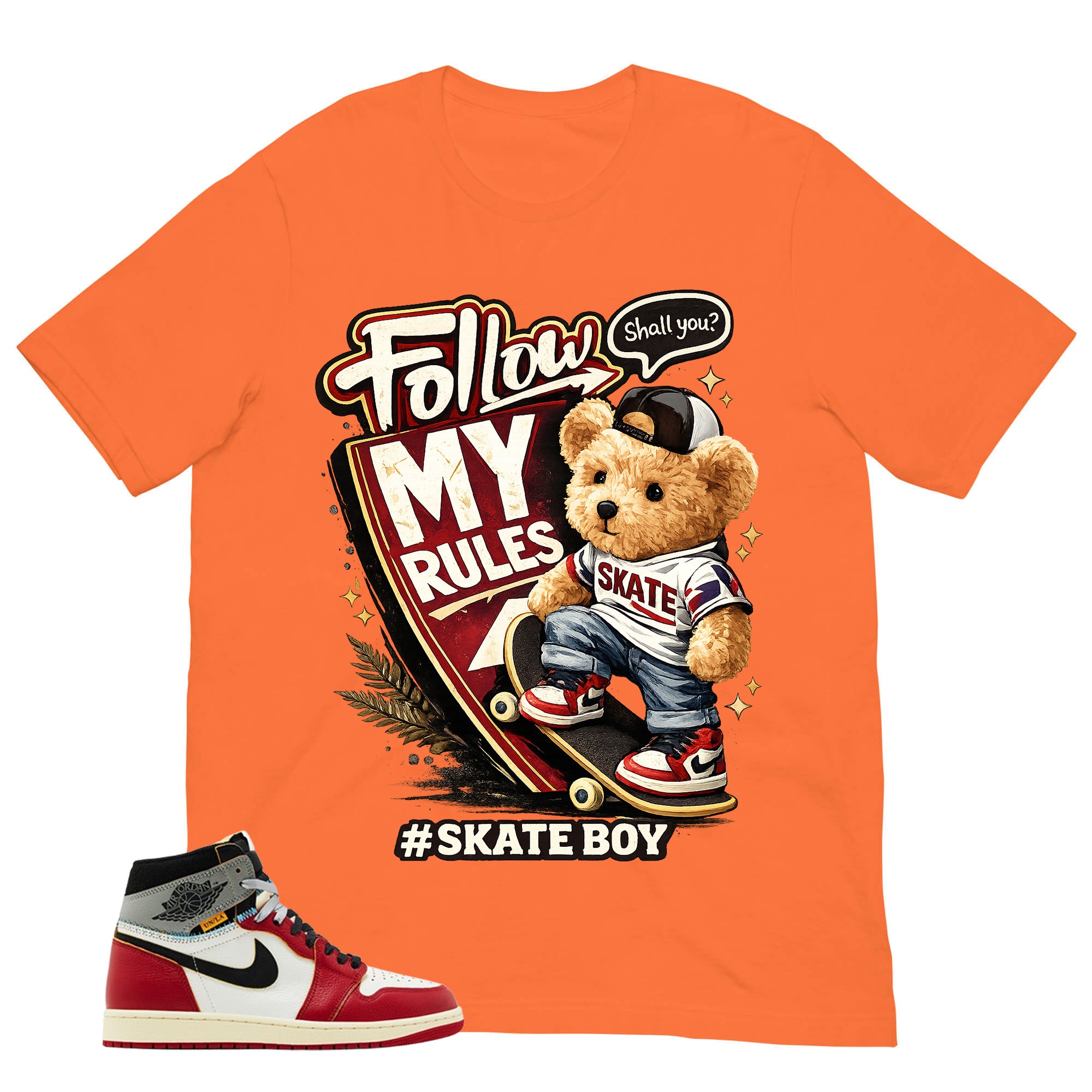 Graphic Tee Skate Boy | Matching Jordan 1 Union LA Chicago Shadow | Zadago