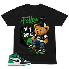 Graphic Tee Skate Boy Shirt - to Matching Air Jordan 1 Lucky Green | Zadago
