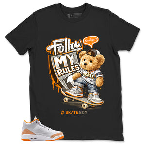 Graphic Tee Skate Boy Shirt - to Matching Air Jordan 3 Orange Citrus | Zadago