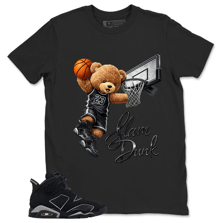 Graphic Tee Slam Dunk Bear 23 Shirt - to Matching Air Jordan 6 Cap and Gown | Zadago