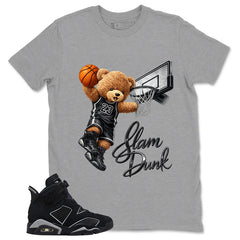 Graphic Tee Slam Dunk Bear 23 Shirt - to Matching Air Jordan 6 Cap and Gown | Zadago
