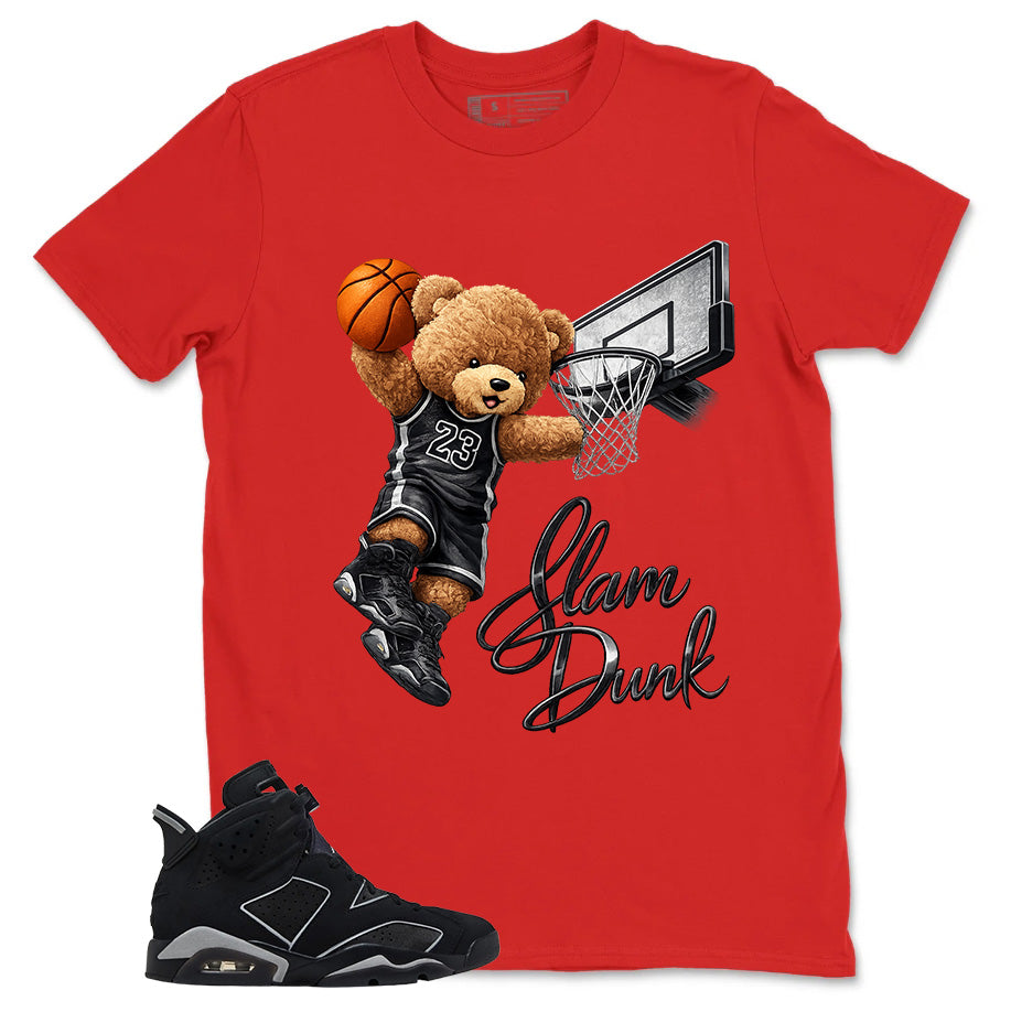 Graphic Tee Slam Dunk Bear 23 Shirt - to Matching Air Jordan 6 Cap and Gown | Zadago