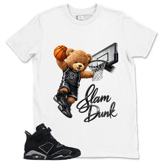 Graphic Tee Slam Dunk Bear 23 Shirt - to Matching Air Jordan 6 Cap and Gown | Zadago