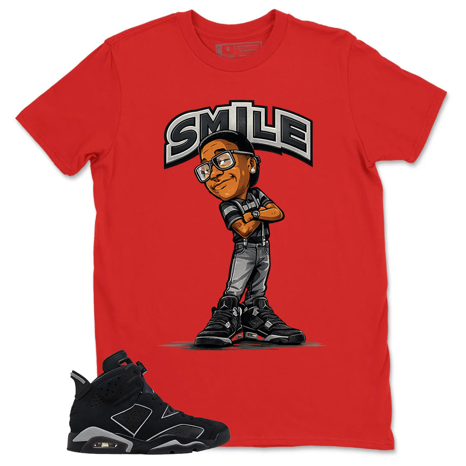 Graphic Tee Smile Shirt - to Matching Air Jordan 6 Cap and Gown | Zadago