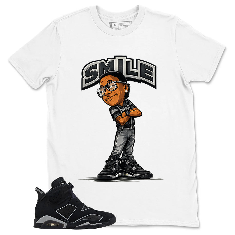 Graphic Tee Smile Shirt - to Matching Air Jordan 6 Cap and Gown | Zadago