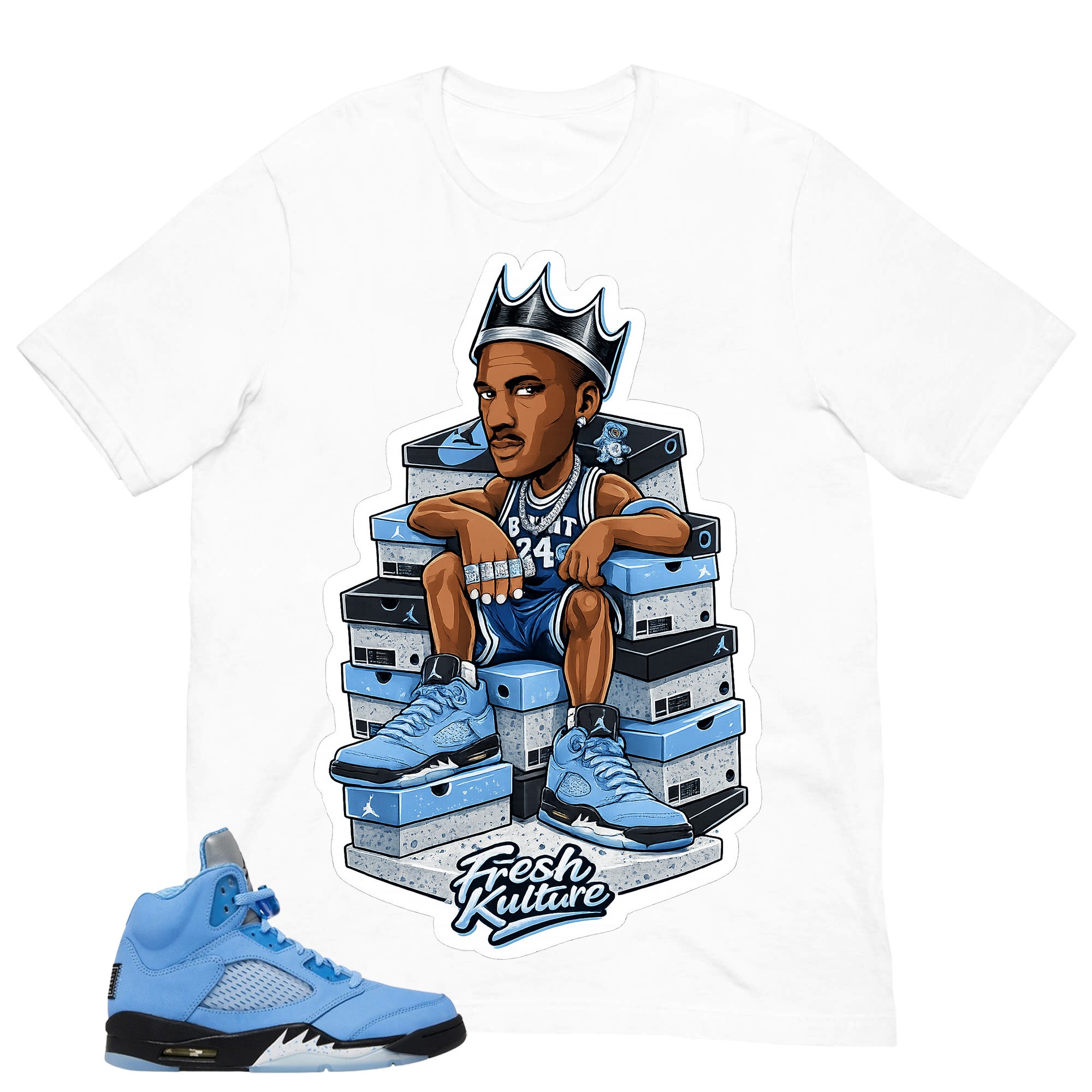 Graphic Tee Sneaker Fresh Shirt - to Matching Air Jordan 5 UNC | Zadago