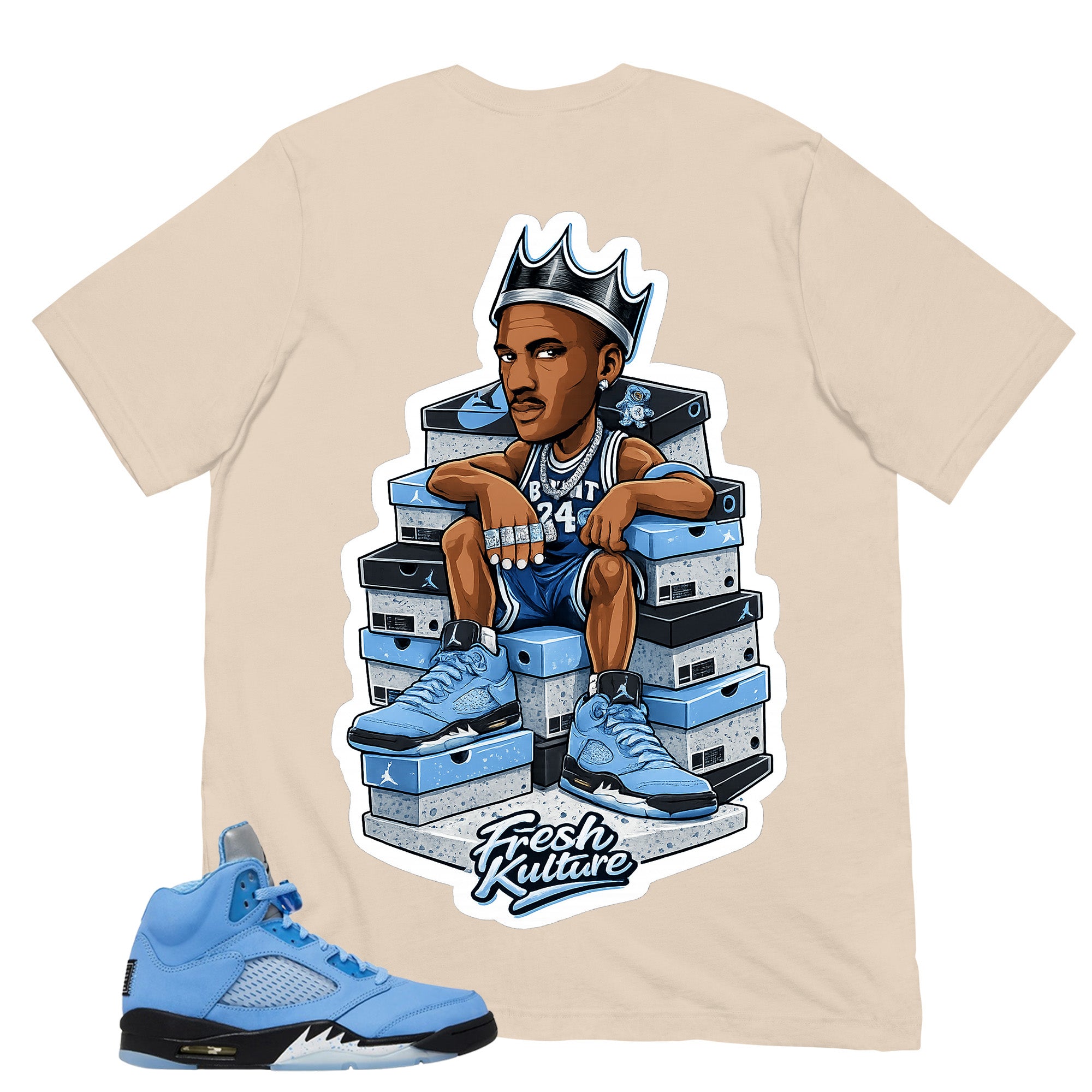 Graphic Tee Sneaker Fresh Shirt - to Matching Air Jordan 5 UNC | Zadago