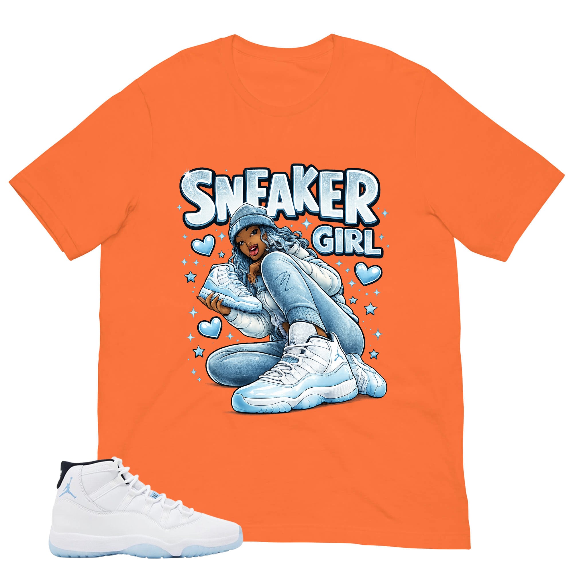 Graphic Tee Sneaker Girl Shirt - to Matching Air Jordan 11 Legend Blue | Zadago