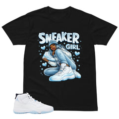 Graphic Tee Sneaker Girl Shirt - to Matching Air Jordan 11 Legend Blue | Zadago