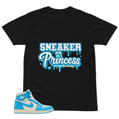 Graphic Tee Sneaker Princess Shirt - to Matching Air Jordan 1 UNC Reimagined | Zadago