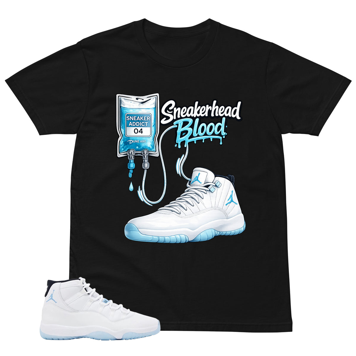Graphic Tee Sneakerhead Blood Shirt - to Matching Air Jordan 11 Legend Blue | Zadago