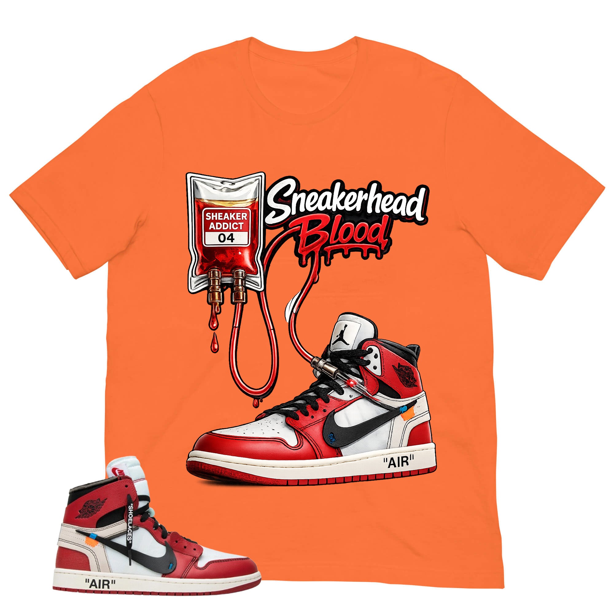 Graphic Tee Sneakerhead Shirt | Matching  Off-White x Air Jordan 1 Chicago | Zadago
